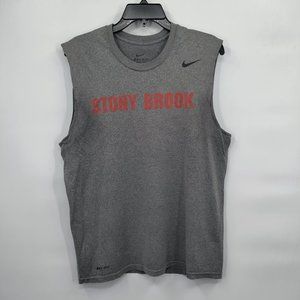 Nike Dri-Fit Men's Stony Brook Print Basketball Sleeveless Gray Medium